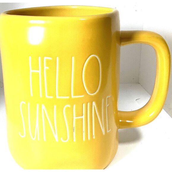Coffee Mug Rae Dunn "Hello Sunshine" Yellow 18 Ounces 5” Tall 3” Wide - Picture 8 of 8